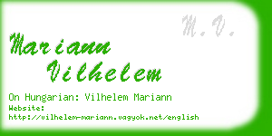 mariann vilhelem business card